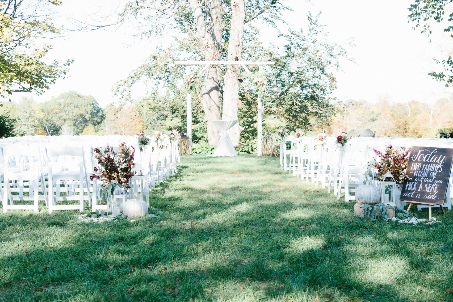 Ceremony location and seats