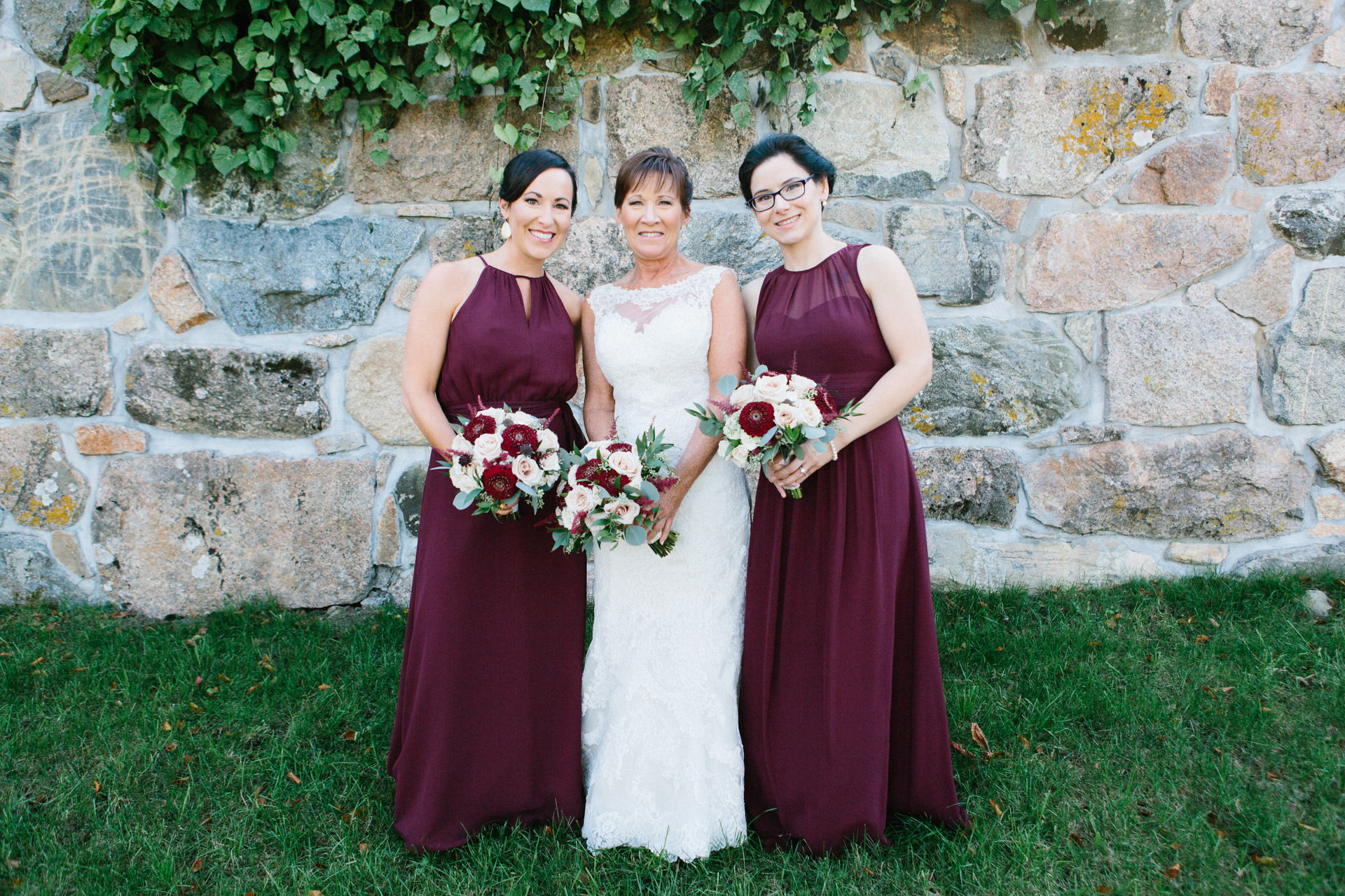 Bride and bridesmaids in a formal photo