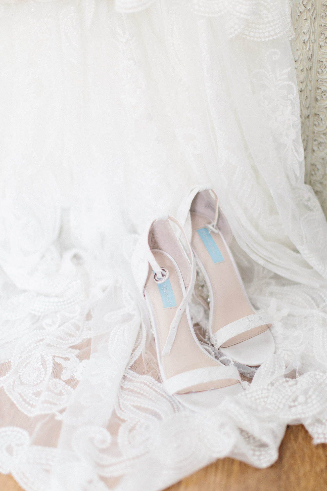 Bride's shoes at the The Casino at Roger Williams Park in Providence, RI